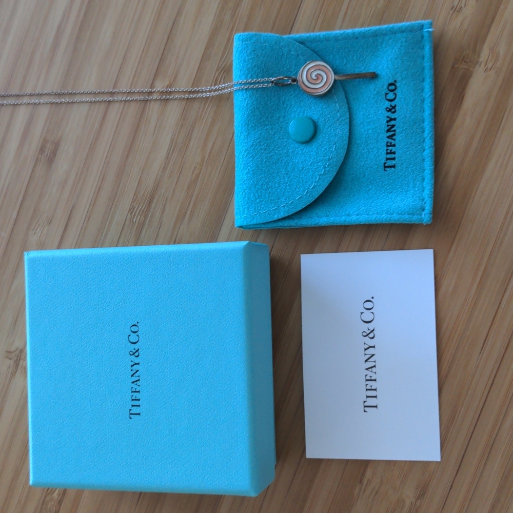 Tiffany & Co. pink lollipop sterling silver necklace